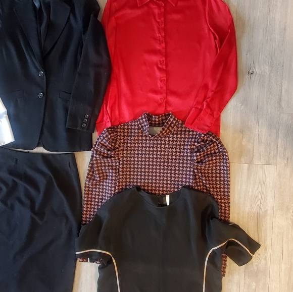 Lot X 7 Women's Office Work Clothing Bundle Pencil Skirts Blouses Blazer Jacket - Picture 8 of 9